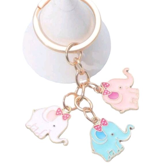 Colorful Elephant Charm Keychain - Picture 2 of 5